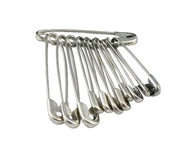 SBWC Separate Way Stainless Steel Safety pin for Women, Girls Metallic Safety Pin for Saree & Salvar (10)