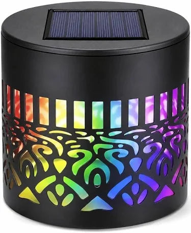 MEGHDHANUSH Solar Mandala Lights Outdoor Wall, 7 Color Changing Projector Light, Waterproof Metal Decorative Light for Garden Fence, Patio, Backyard & Balcony Solar Decorative